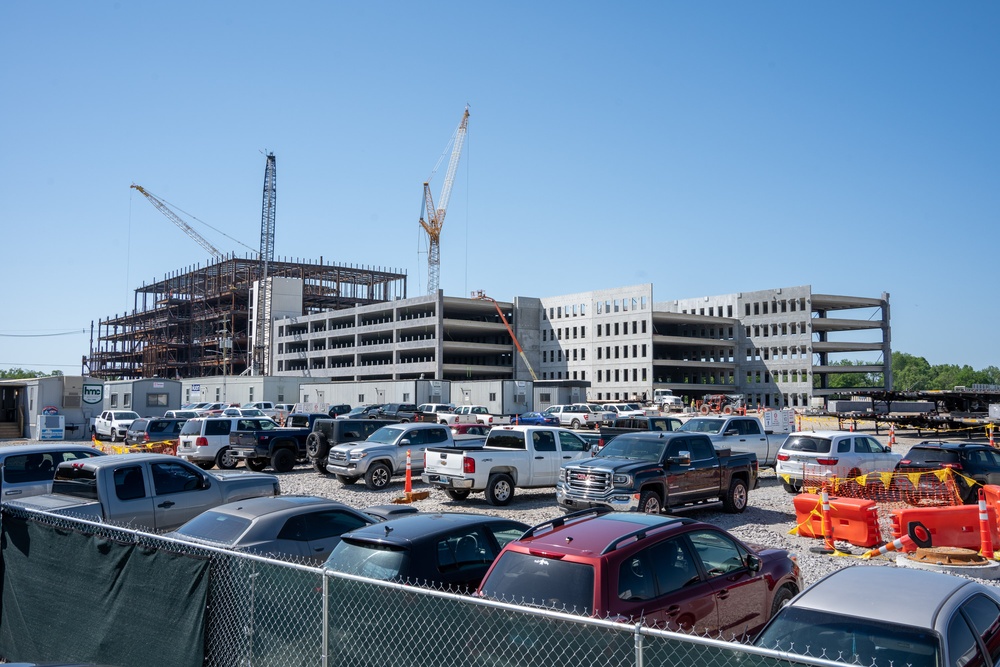 Construction continues at the site of the Louisville VA Medical Center May 10, 2023.