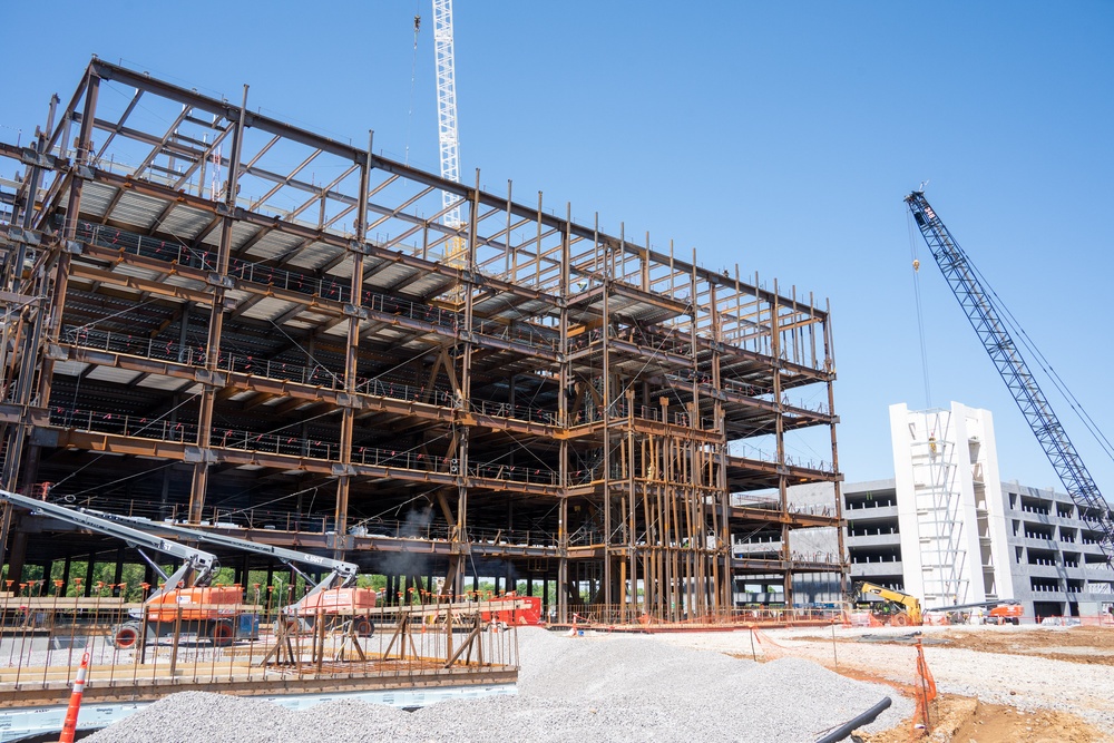 Construction continues at the site of the Louisville VA Medical Center May 10, 2023.