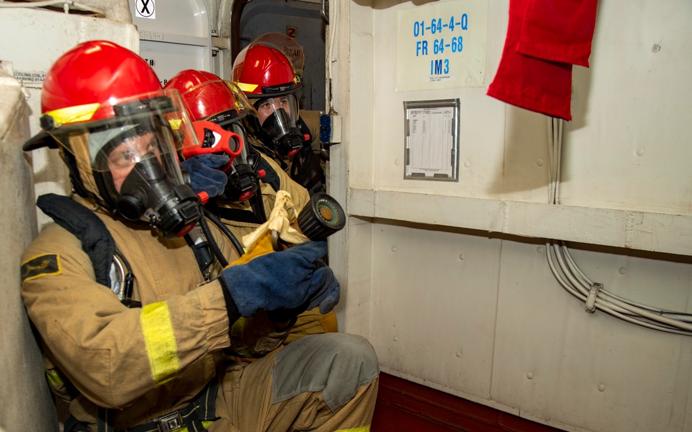 Sailors Participate In A Damage Control Drill