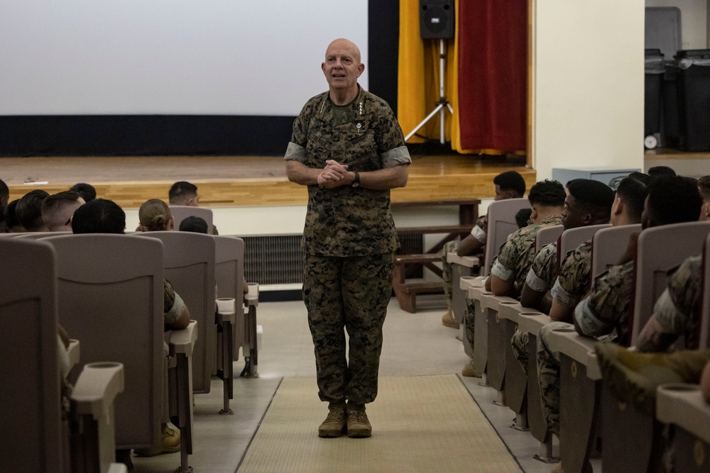 Senior Marine Corps Leadership holds a Non-Commissioned Officer Meeting