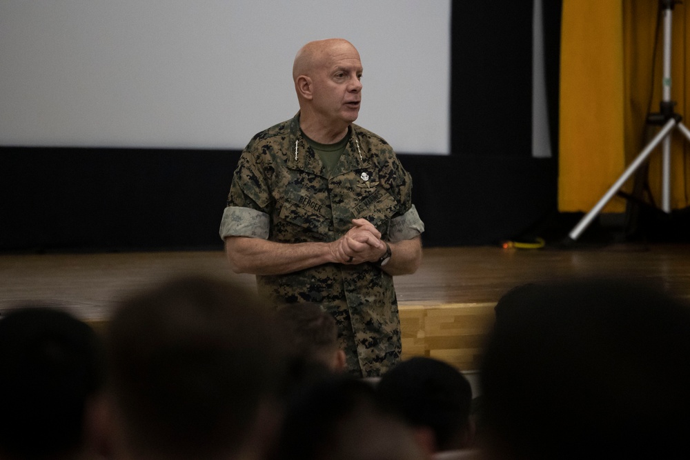 Senior Marine Corps Leadership holds a Non-Commissioned Officer Meeting