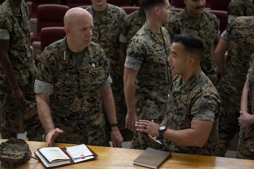 Senior Marine Corps Leadership holds a Non-Commissioned Officer Meeting