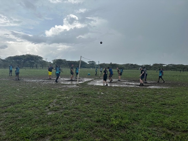 Friendly, muddy volleyball in Kenya