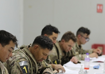 1-160th Soldiers plan patrolling lanes during 2023 U.S. Army Central Best Squad Competition