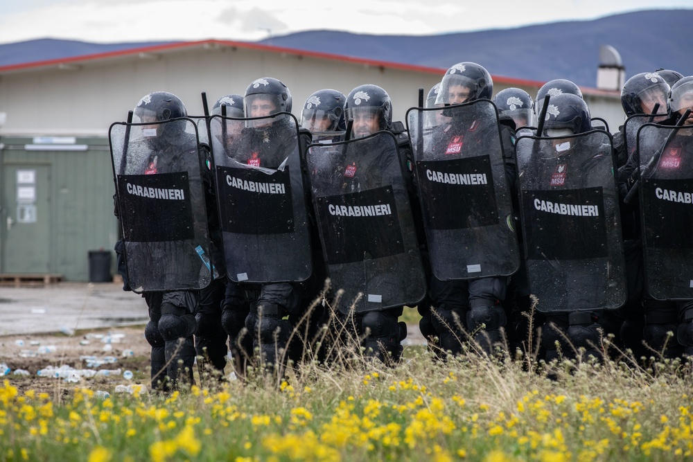Kosovo Force Soldiers conduct crowd riot control training