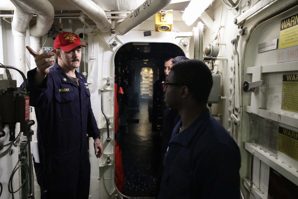 USS Ramage Sailors During a Damage Control Drill