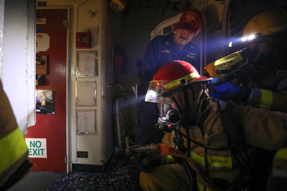 USS Ramage Sailors During a Damage Control Drill