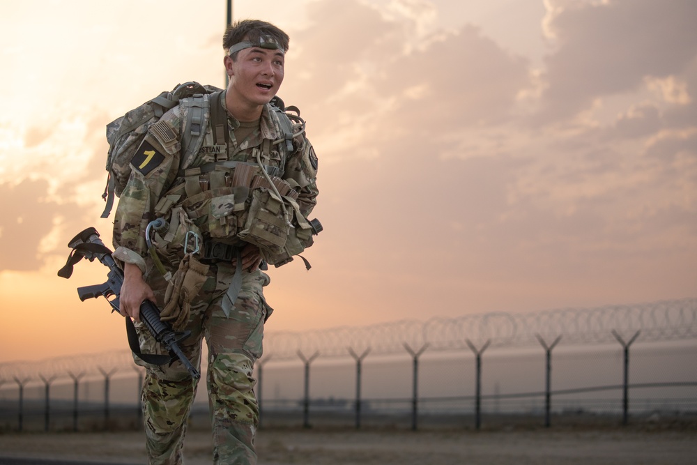 Soldiers complete physical challenge and ruck march on the final day of U.S. Army Central Best Squad Competition