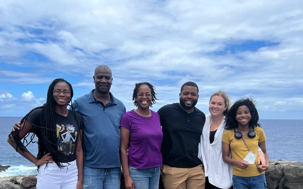 Col. Dominique Cummings (3rd from left) and her family