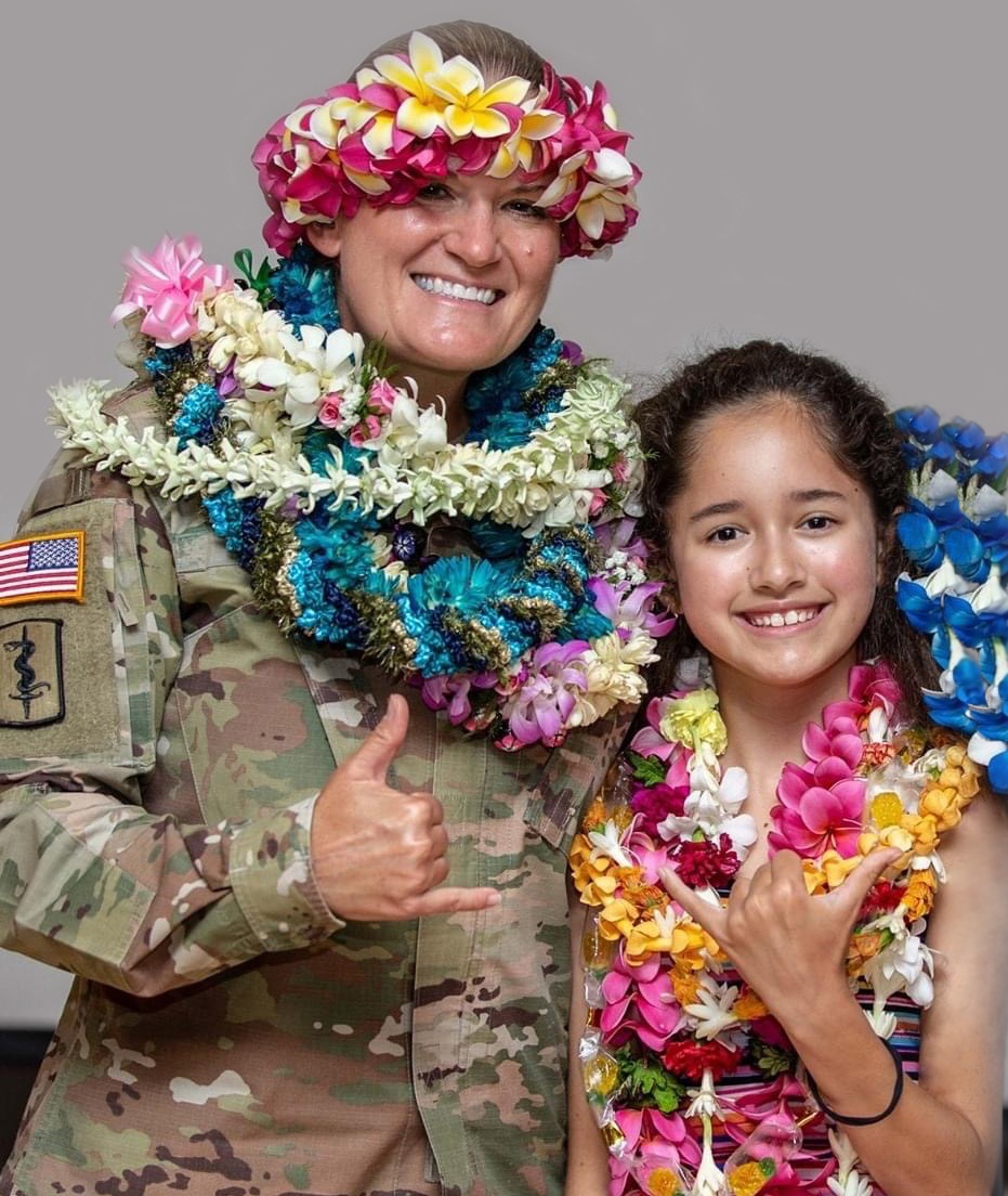 US Army Colonel Heidi P. Mon and daughter
