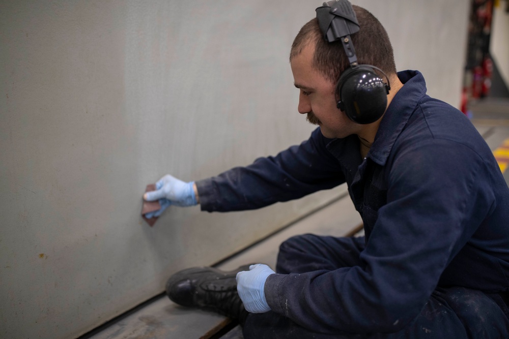 USS Tripoli Continues Preservation Work During SRA