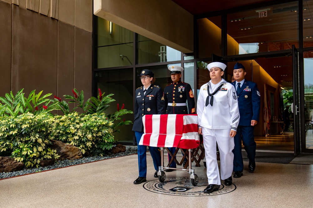 DPAA conducts chain of custody ceremony for identified Korean War and Pearl Harbor service members