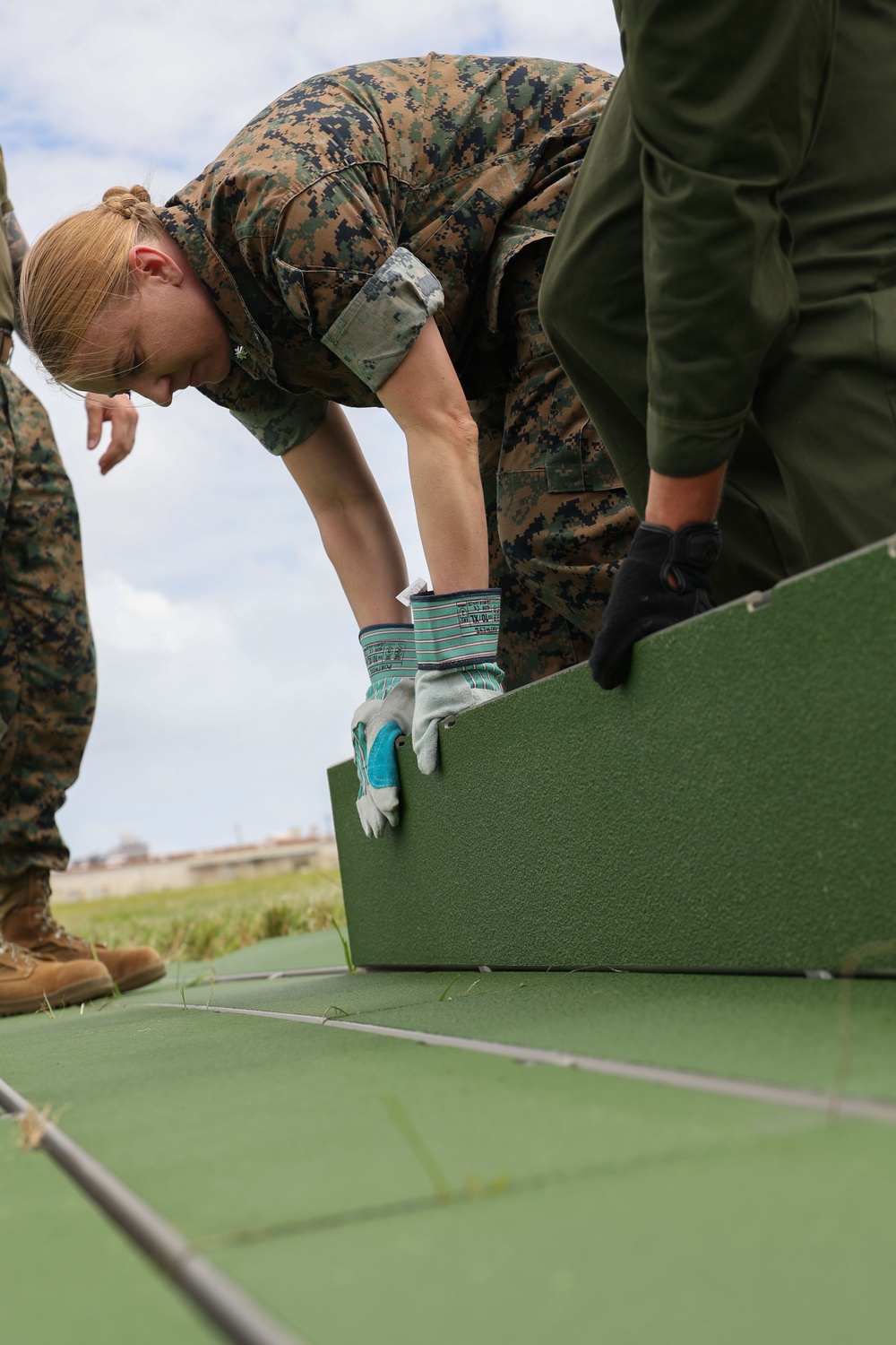 Marines with MWSS-172 Install Lightweight Airfield Matting