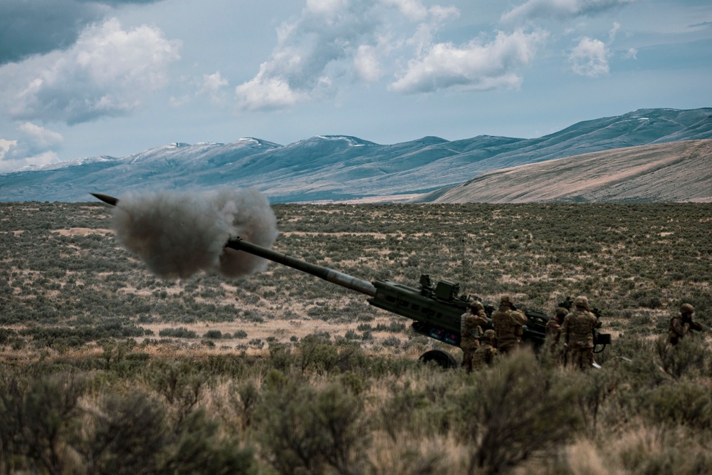 Fires in the Field: Washington National Guard field artillery company conduct live fire exercise