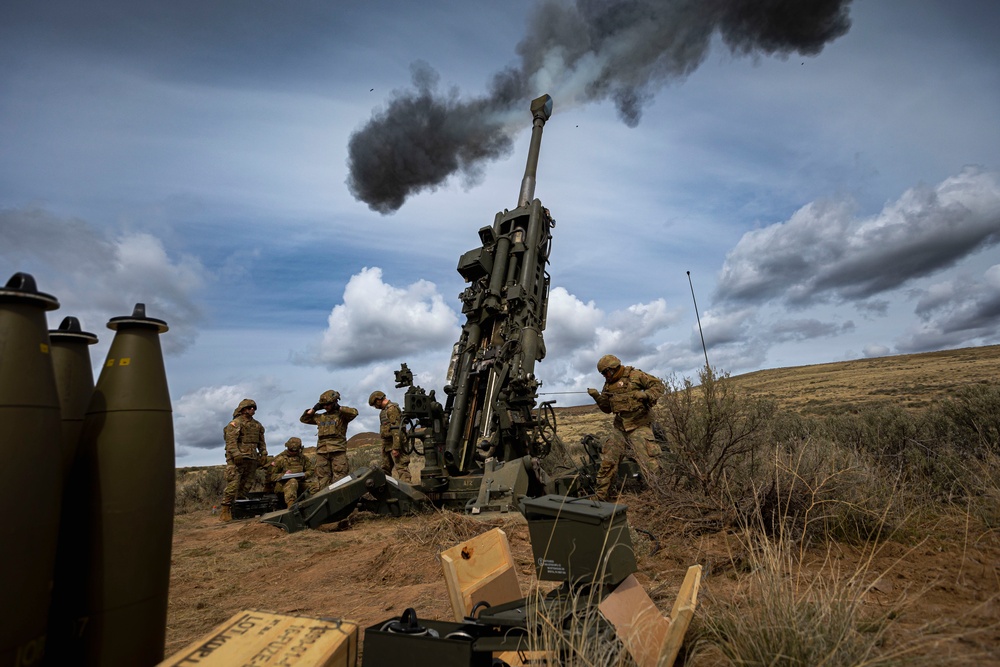 Fires in the Field: Washington National Guard field artillery company conducts live fire exercise