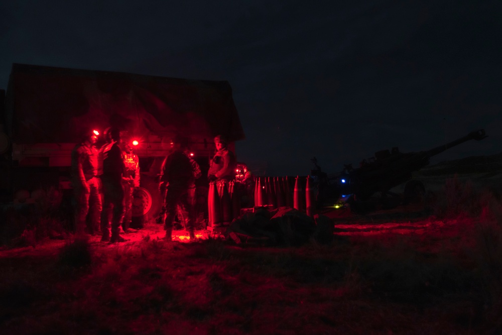 Fires in the Field: Washington National Guard field artillery crews light up the night