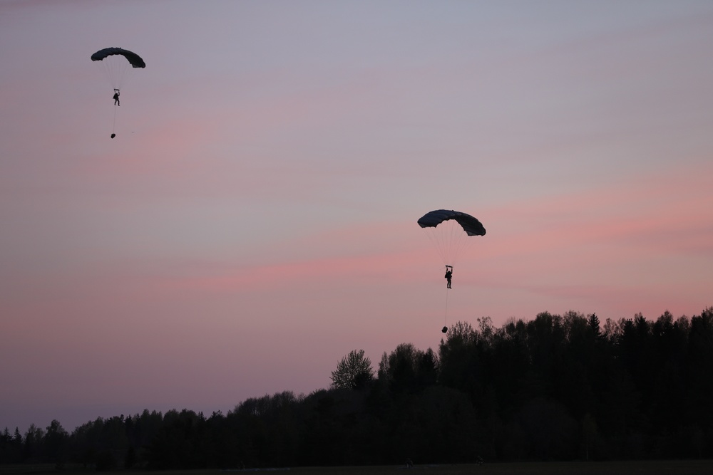 Allied Partners Perform a Free-fall Parachute Jump in Estonia