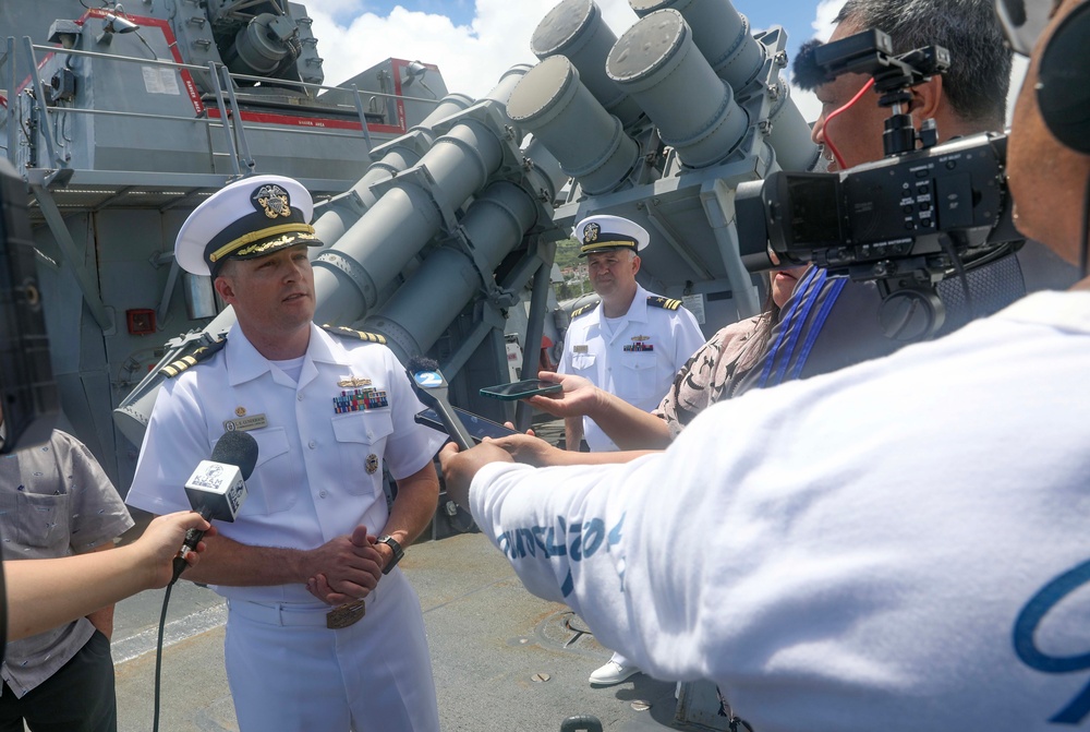 USS Milius Conducts Port Visit in Saipan
