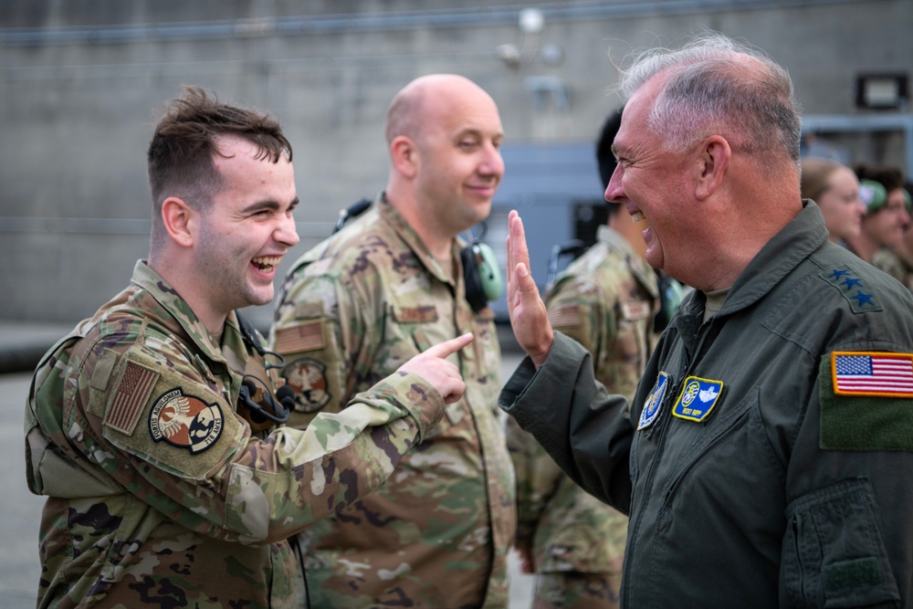 General Rupp flies with the 961st AACS