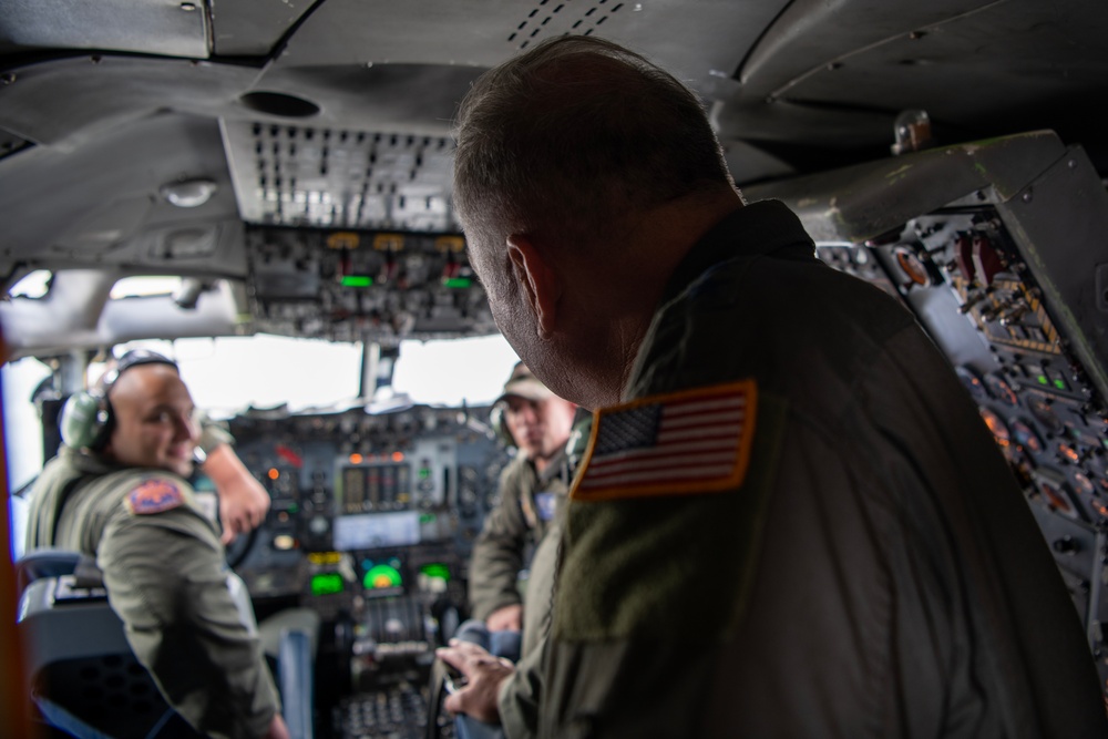 General Rupp flies with the 961st AACS