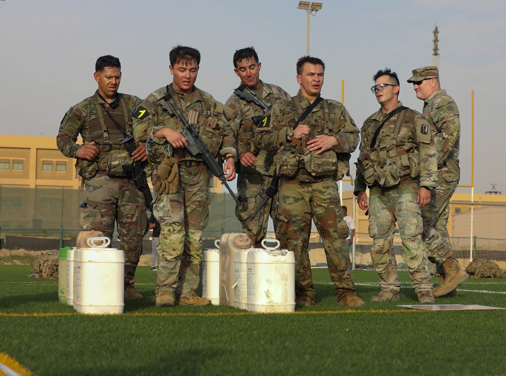 Soldiers complete physical challenge and ruck march on the final day of U.S. Army Central Best Squad Competition