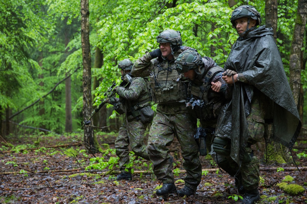 Slovak Soldiers Escort Simulated Casualty