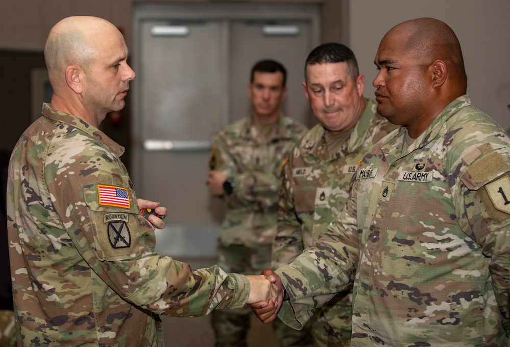 “King of Battle!” Command Sgt. Maj. Fluharty visits 1st Infantry Division