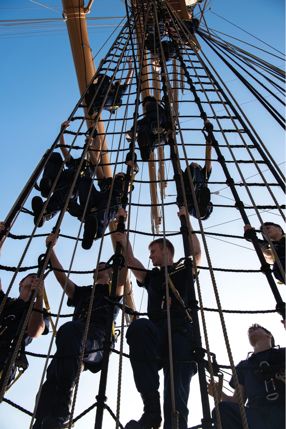 Coast Guard Officer Candidates learn seamanship skills aboard USCGC Eagle