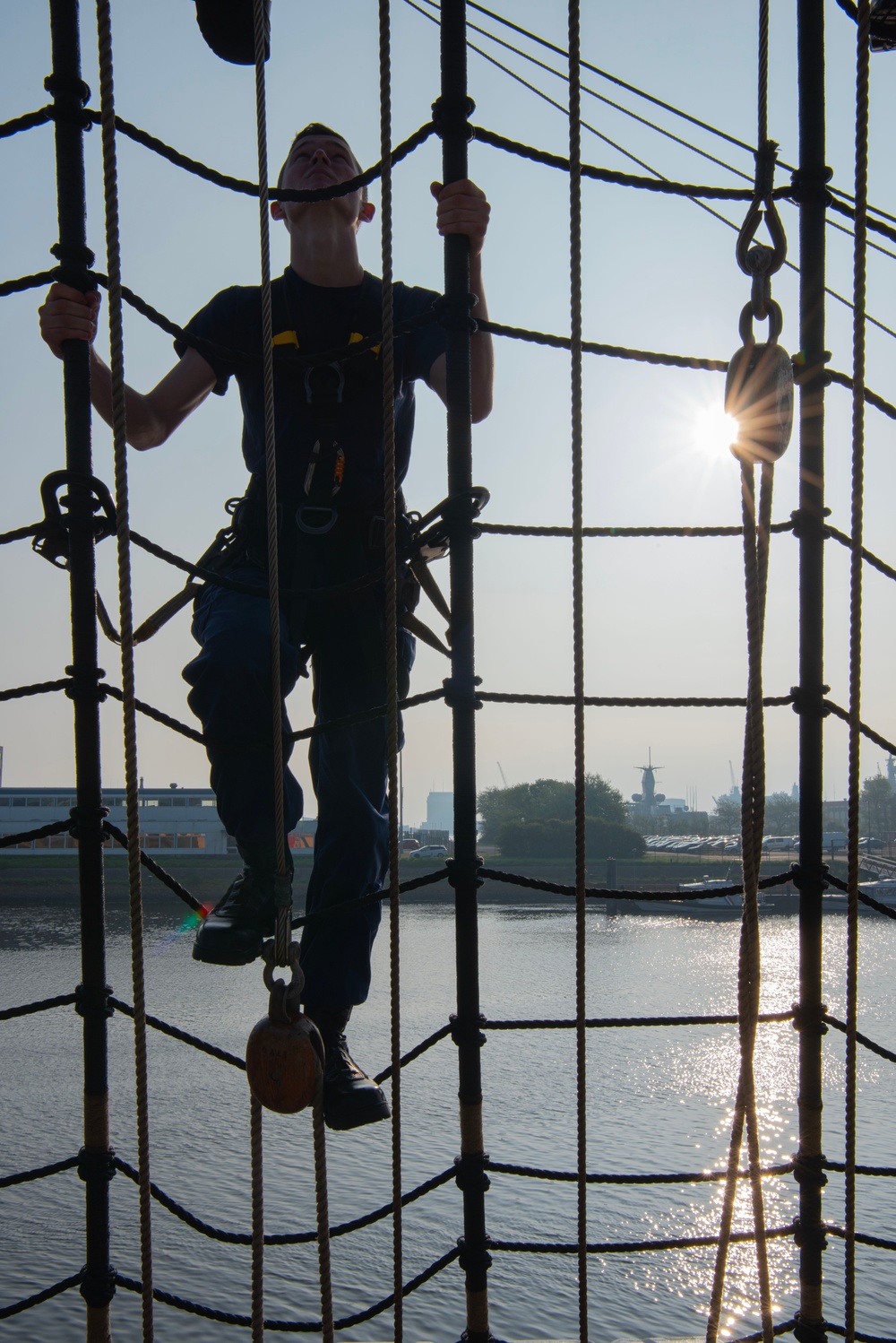 Coast Guard Officer Candidates learn seamanship skills aboard USCGC Eagle