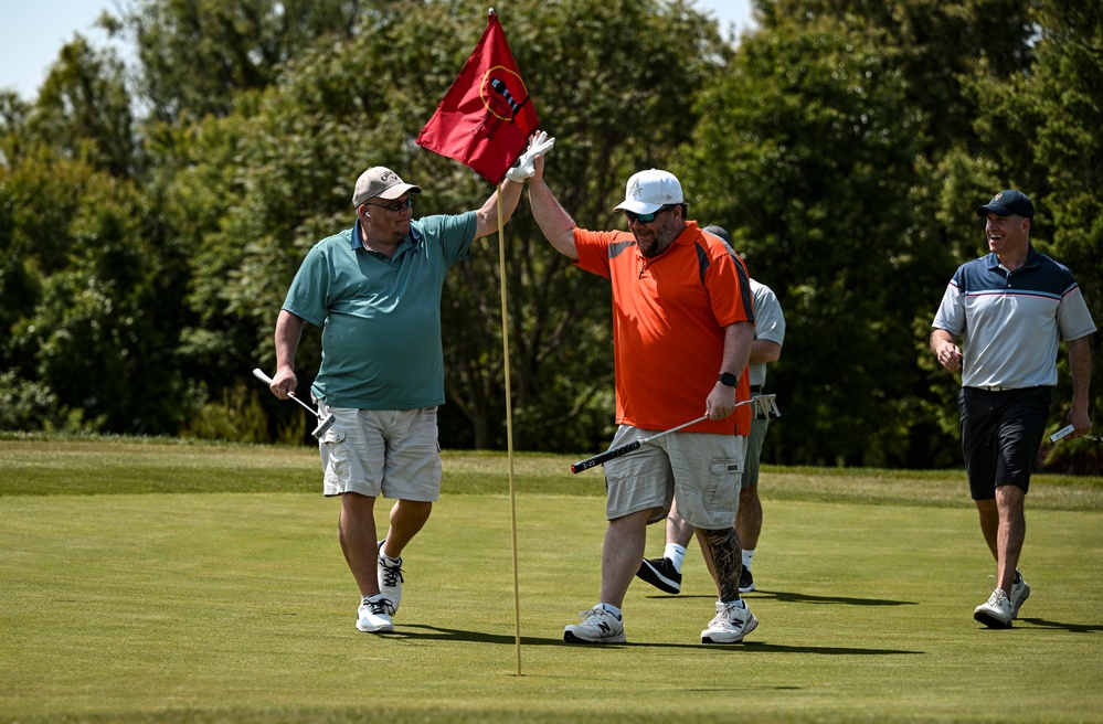 Team Dover, Central Delaware Chamber of Commerce leaders tee off during Bluesuiters Golf Tournament