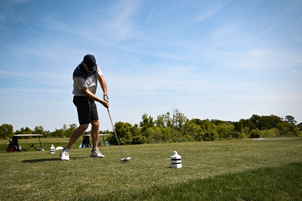 Team Dover, Central Delaware Chamber of Commerce leaders tee off during Bluesuiters Golf Tournament