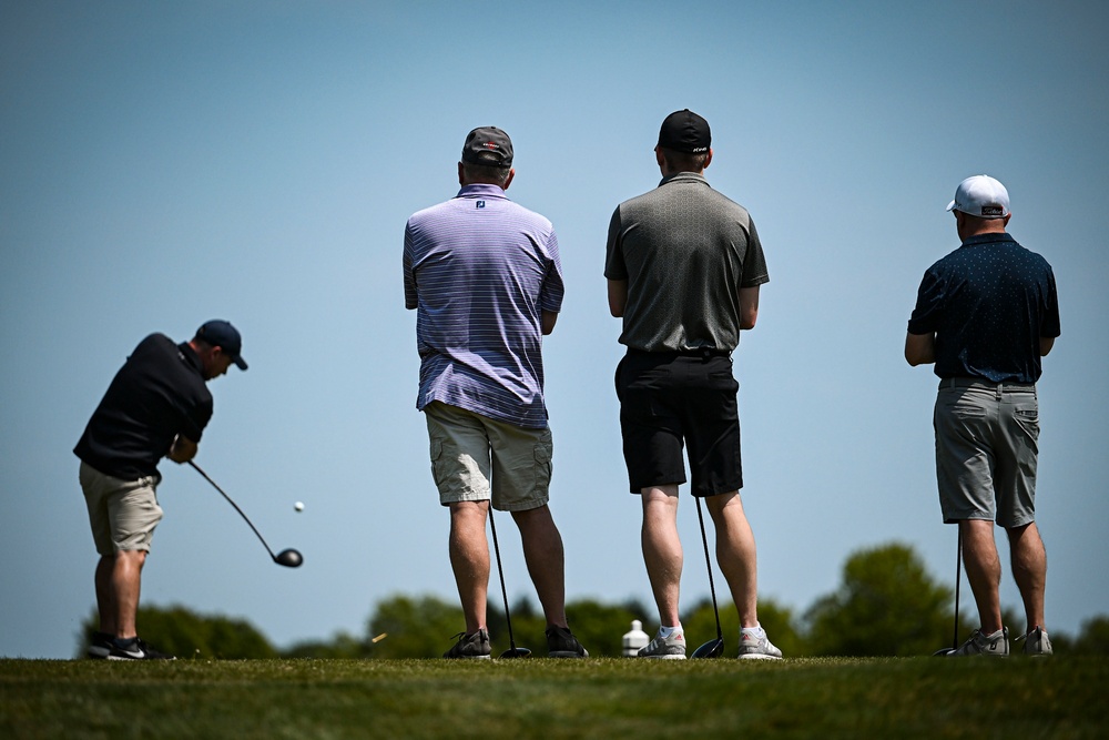 Team Dover, Central Delaware Chamber of Commerce leaders tee off during Bluesuiters Golf Tournament