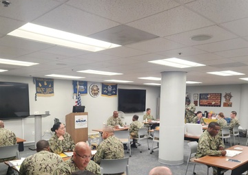 First Class Petty Officers Meet with Master Chief Petty Officers to discuss their selection board packages