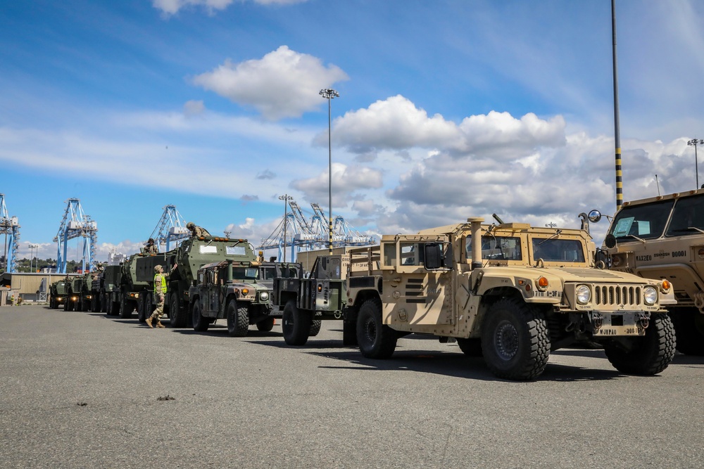 17th Field Artillery Brigade convoys to the Port of Tacoma