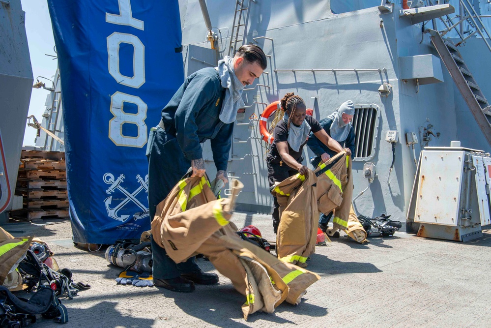 Wayne E. Meyer Firefighting Drill