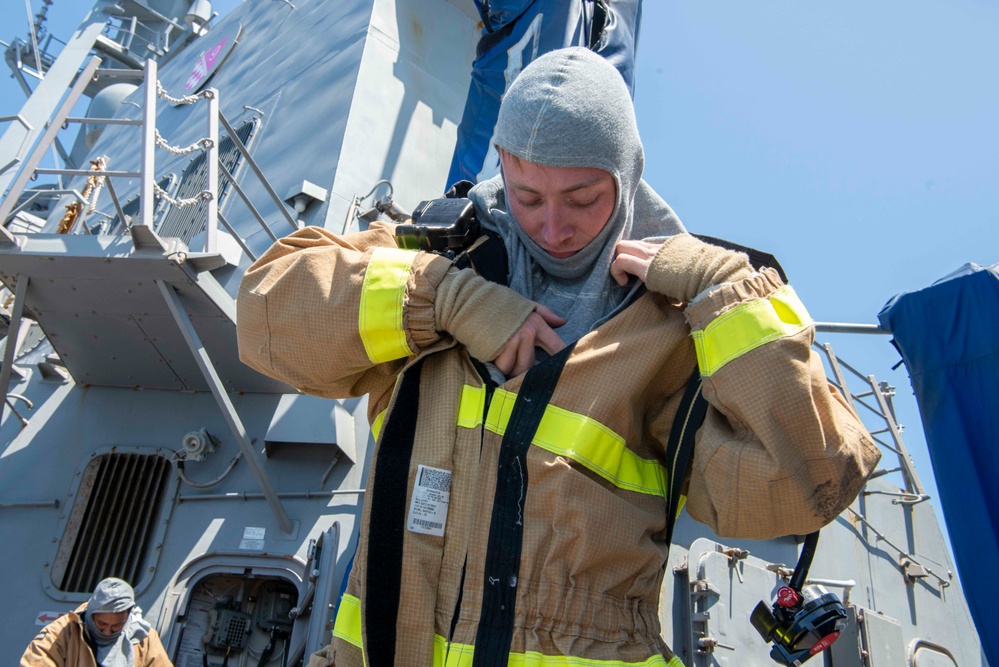 Wayne E. Meyer Firefighting Drill