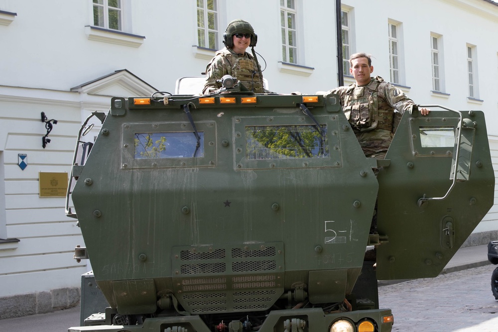 Michigan Army National Guard showcases a HIMARS in Daugavpils, Latvia