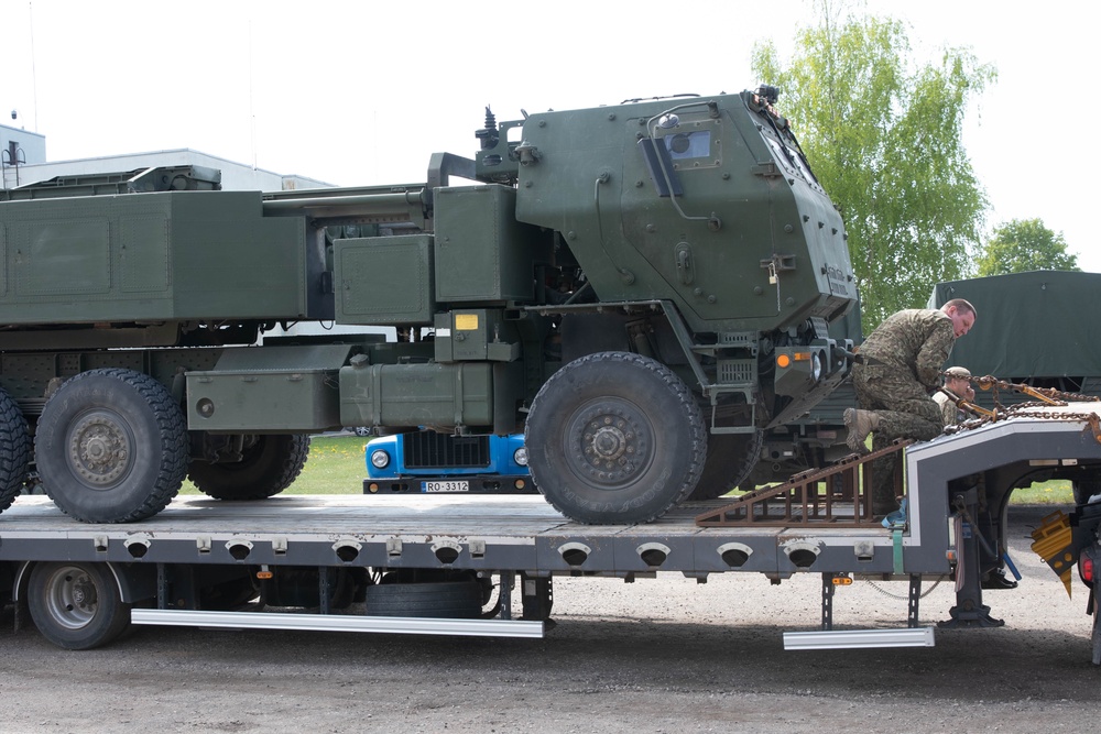 Michigan Army National Guard showcases a HIMARS in Daugavpils, Latvia