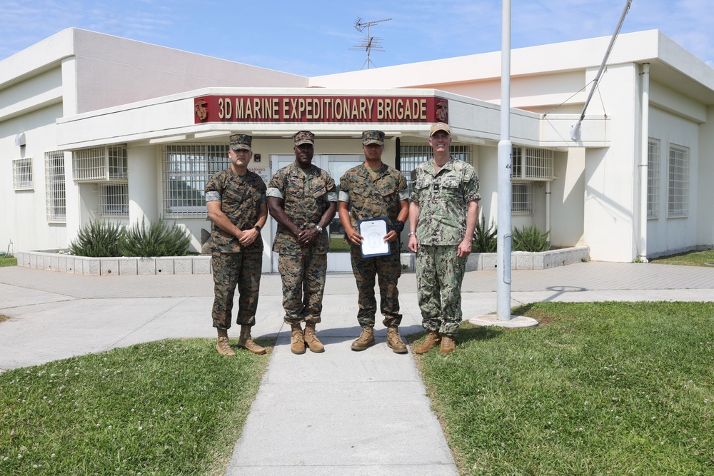 Cpl. Alcala Certificate of Commendation Award Ceremony