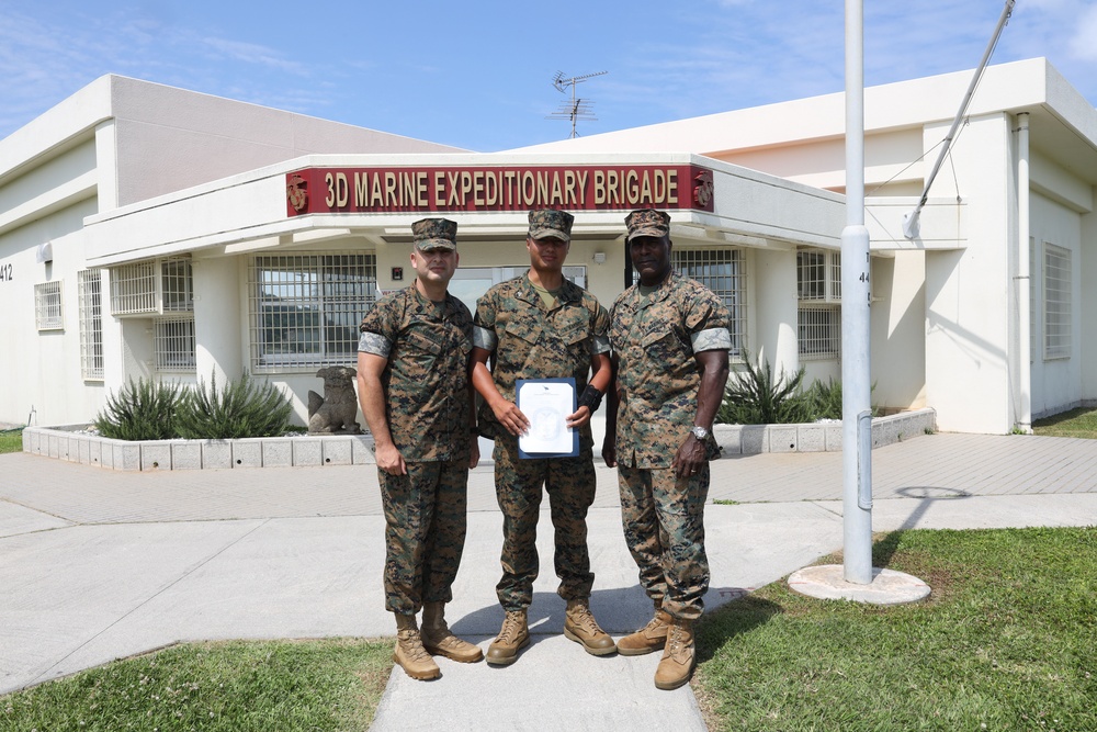 Cpl. Alcala Certificate of Commendation Award Ceremony