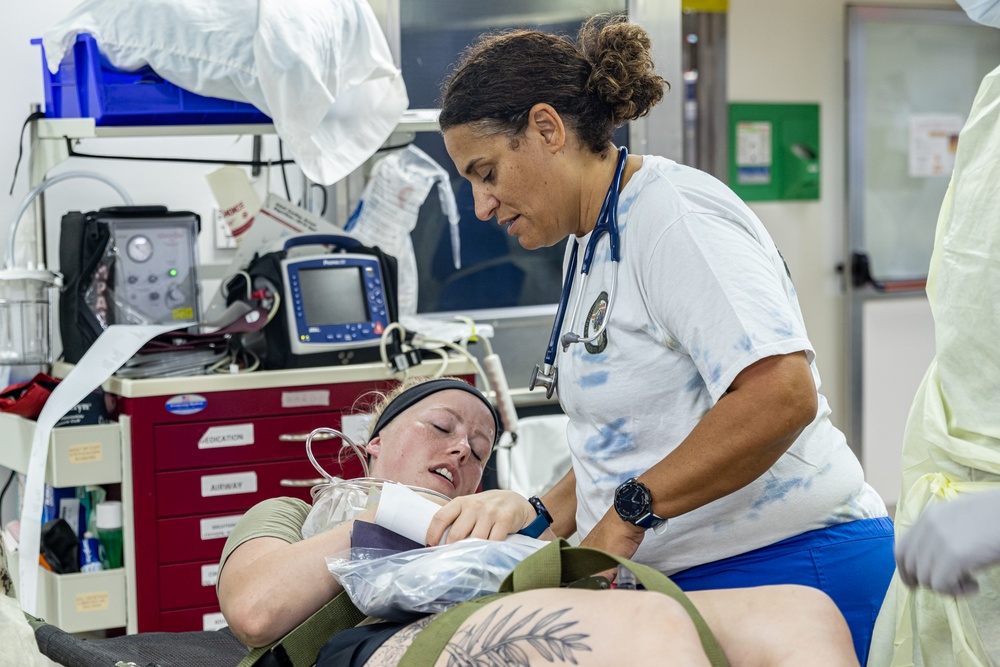 Members of Camp Lemonnier Fire and Emergency Medical Services, participate in a training exercise at Camp Lemonnier, Djibouti