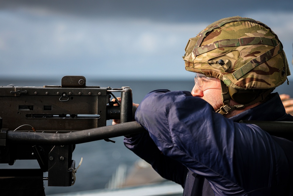 Live firing on HMS Defender