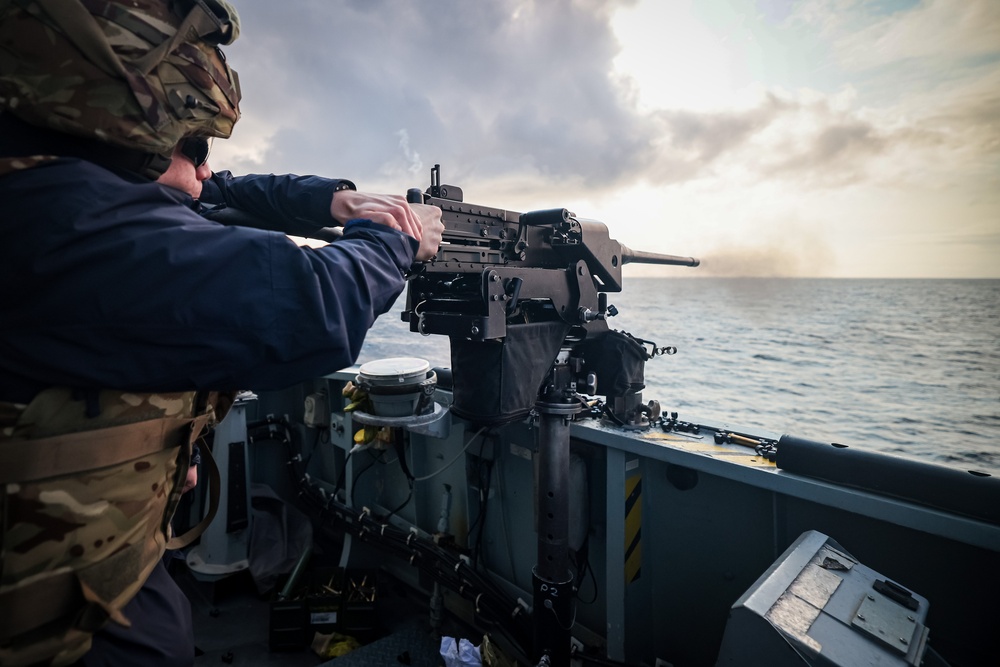 Live firing on HMS Defender