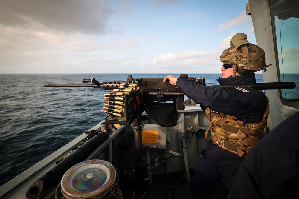 Live firing on HMS Defender