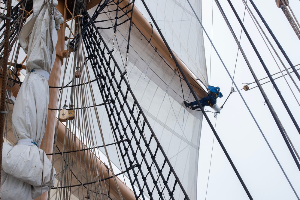 USCGC Eagle makes way in the North Sea