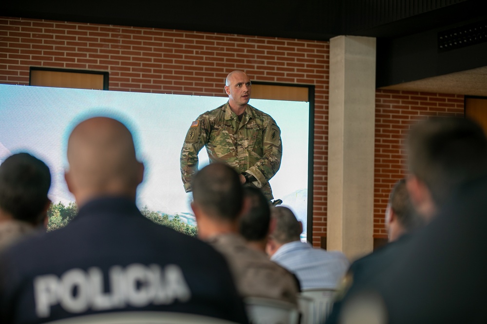 U.S. Army Special Forces Soldiers work with Spanish Special Forces and local Law Enforcement