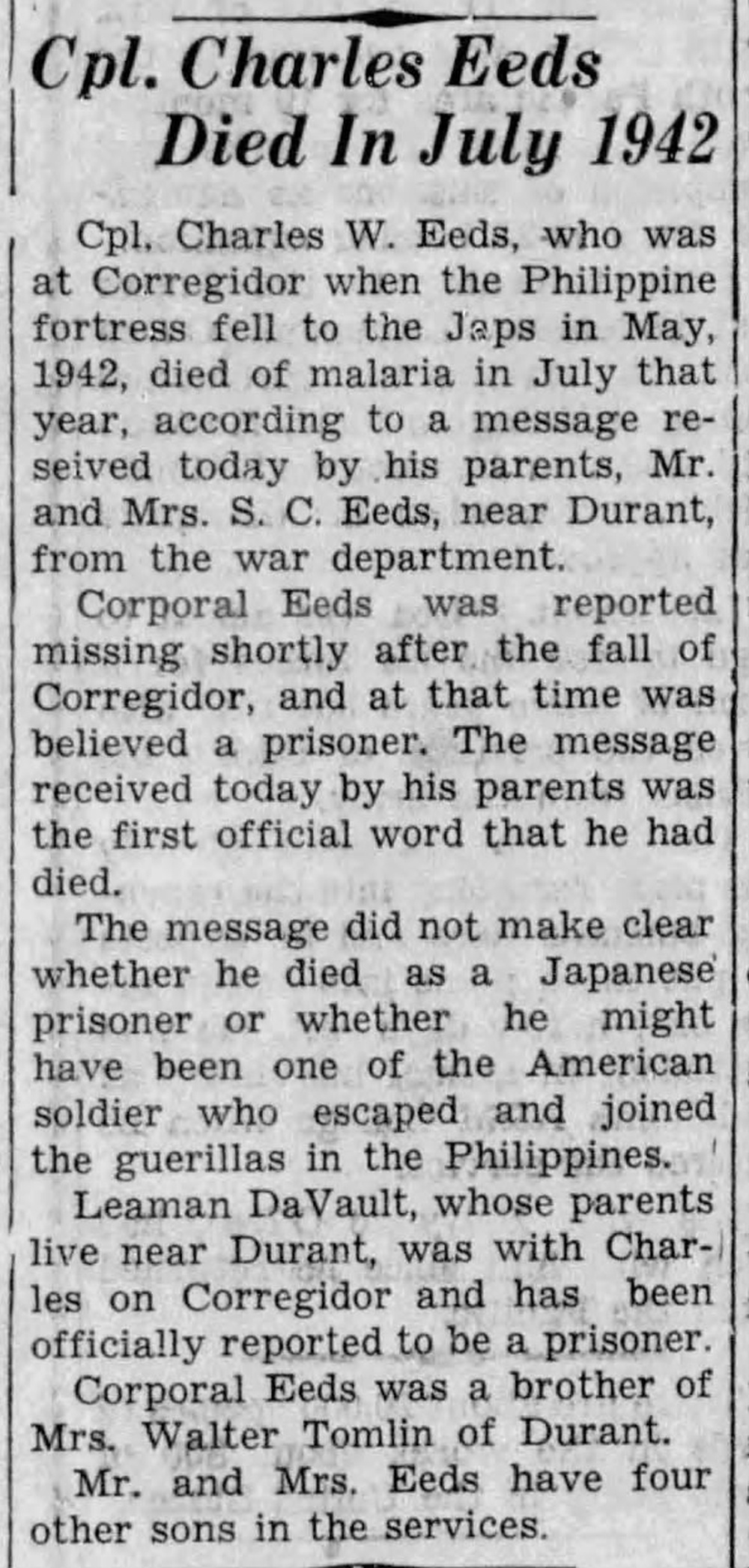 DVIDS News Remains of World War II Soldier to be buried in Norman