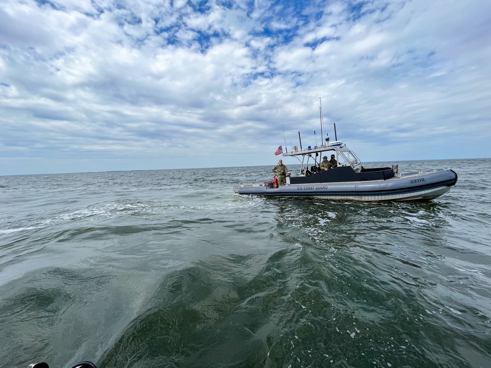 U.S. Coast Guard participates in mass rescue exercise with U.S. Air Force near Pascagoula, Miss.