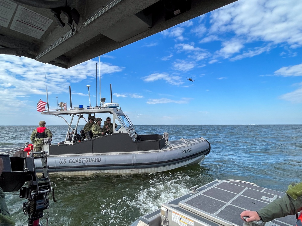 U.S. Coast Guard participates in mass rescue exercise with U.S. Air Force near Pascagoula, Miss.