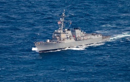 USS Oscar Austin (DDG-79) and NATO allies conduct a photo exercise during Formidable Shield 2023